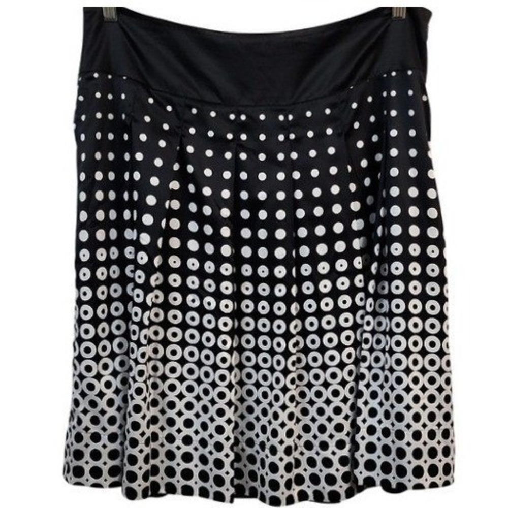🔥5 for $20🔥EUC Style & Co.‎ Black & White Polka Dot Pleated Statement Skirt 14